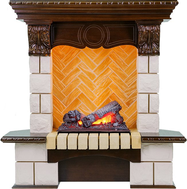 Фото Каминокомплект Pierre Luxe угловой - Темный дуб / Шампань (Высота 975мм) с очагом Cassette 400 NH Угловые каминокомплекты DIMPLEX heatsystems.ru