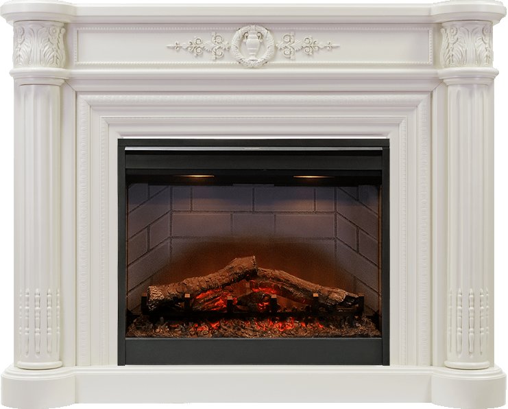 Фото Каминокомплект Manor - Белый дуб с очагом Symphony 26'' DF2608-INT Деревянные каминокомплекты DIMPLEX heatsystems.ru
