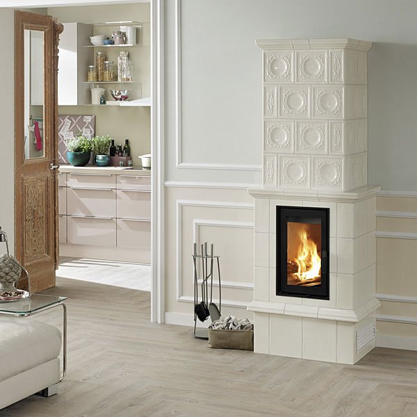 Фото BELLA ROSA 13 ECOPLUS, CASHMER, ЧЕРНАЯ РАМКА + КЕР.РЕШЕТКА LK Печи HARK (Германия) heatsystems.ru