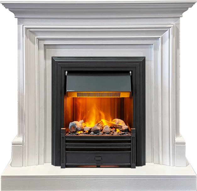 Фото Каминокомплект Bradford - Белый с очагом Brookline Black Деревянные каминокомплекты DIMPLEX heatsystems.ru