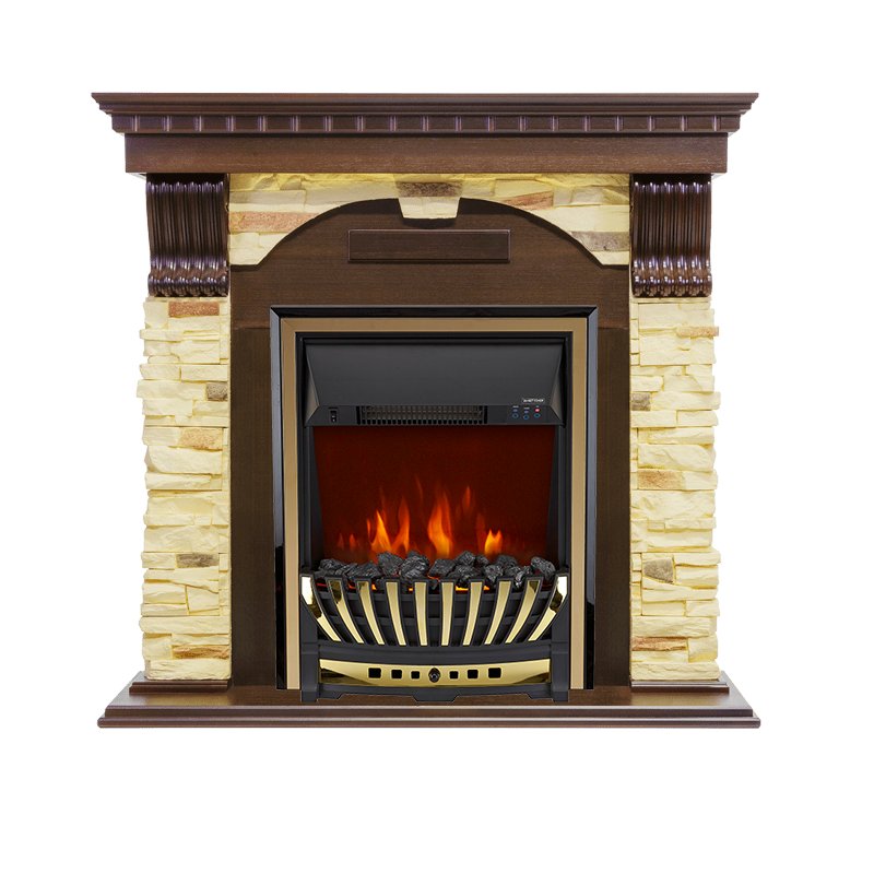 Фото Каминокомплект Dublin угловой - Темный дуб / Сланец с очагом Aspen Gold Угловые каминокомплекты ROYAL FLAME heatsystems.ru