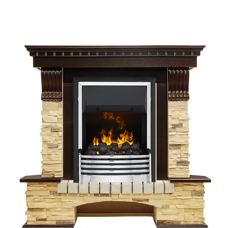 Фото Каминокомплект Pierre Luxe угловой - Темный дуб / Сланец (Высота 1050мм) с очагом Flagstaff Угловые каминокомплекты DIMPLEX heatsystems.ru