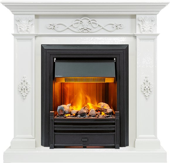 Фото Каминокомплект Derby - Белый дуб с очагом Brookline Black Деревянные каминокомплекты DIMPLEX heatsystems.ru