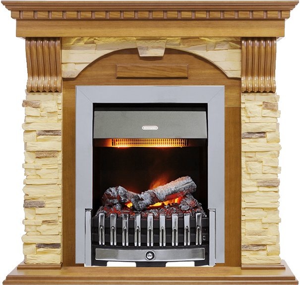 Фото Каминокомплект Dublin -  Дуб / Сланец с очагом Danville Chrome FB2 Каминокомплекты из камня DIMPLEX heatsystems.ru