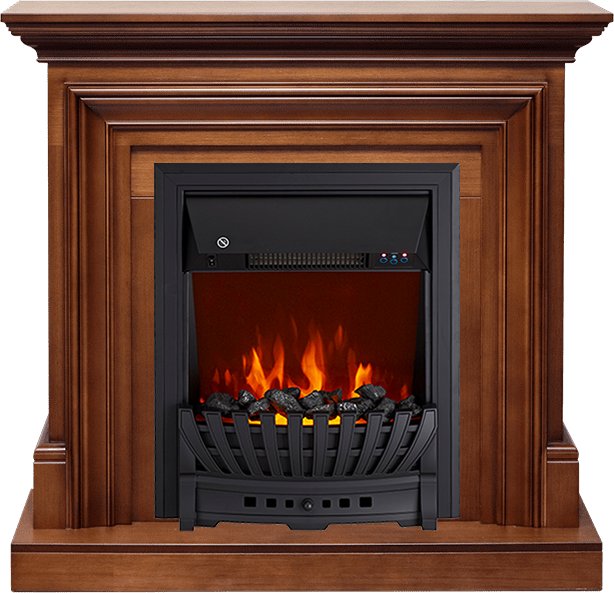 Фото Каминокомплект Bradford - Орех с очагом Aspen Black Линейные очаги ROYAL FLAME heatsystems.ru