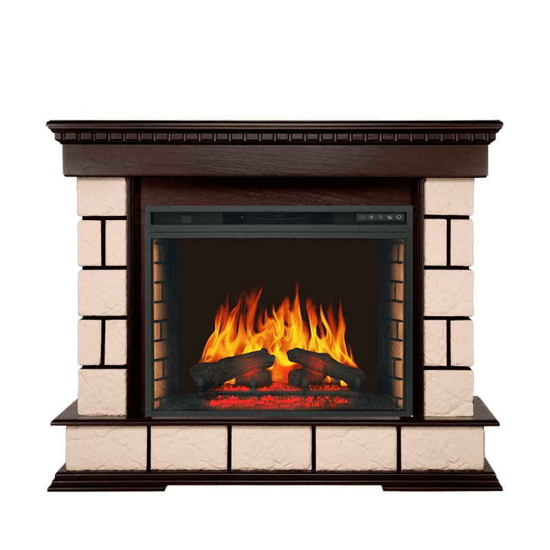 Фото Каминокомплект Shateau - Темный дуб с очагом Vision 28 EF LED FX Линейные очаги ROYAL FLAME heatsystems.ru