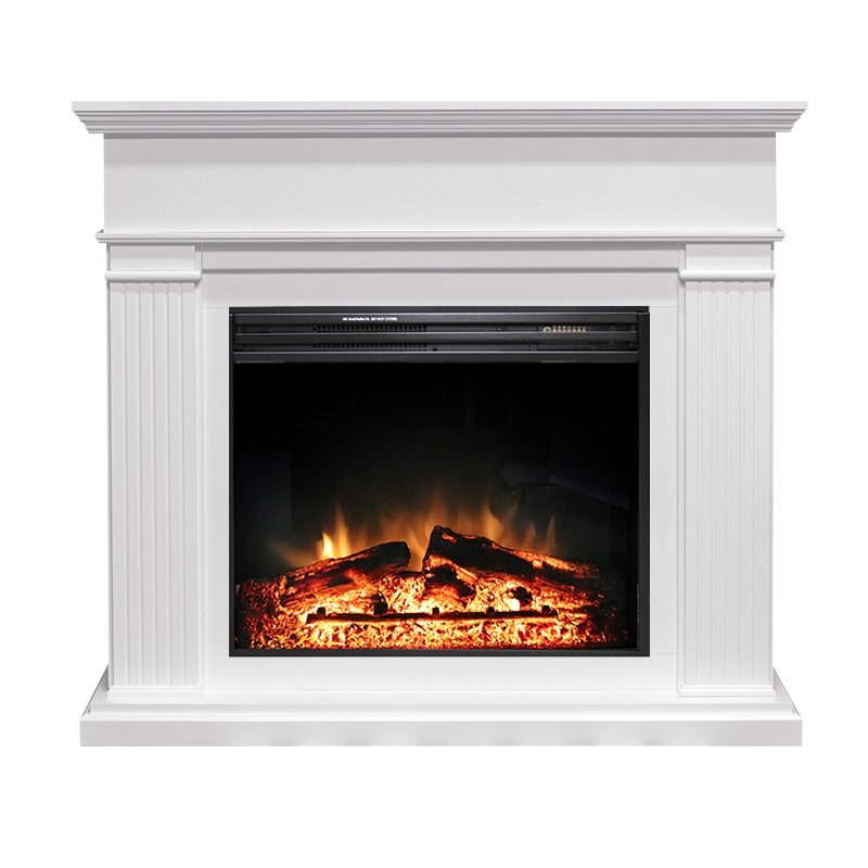ФОТО Каминокомплект Adagio - Белый с очагом Jupiter FX New heatsystems.ru