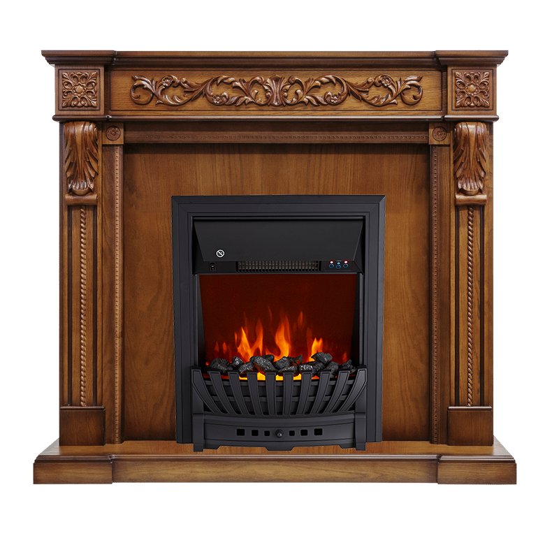 ФОТО Каминокомплект Neapol - Дуб антик с очагом Aspen Black heatsystems.ru