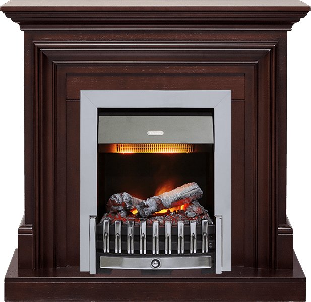 Фото Каминокомплект Bradford - Темный дуб с очагом Danville Chrome FB2 Линейные очаги ROYAL FLAME heatsystems.ru