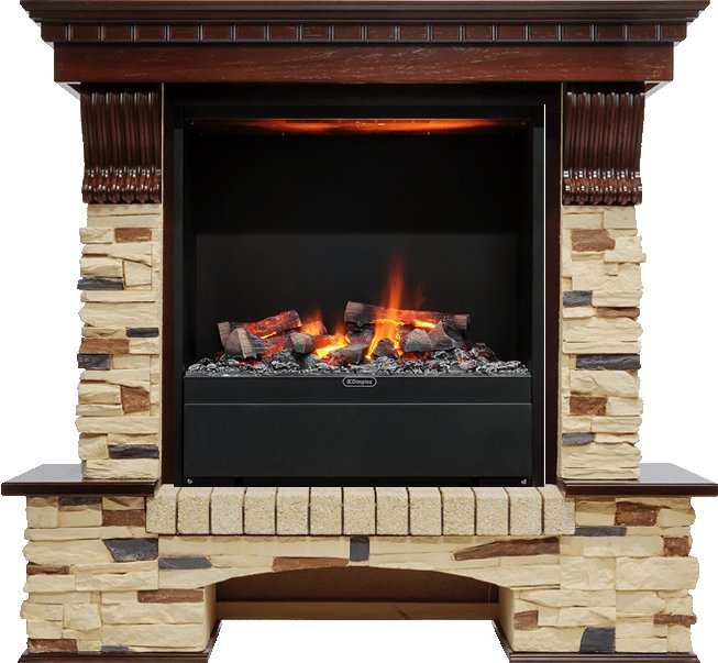 Изображение DIMPLEX heatsystems.ru Фото Каминокомплект Pierre Luxe - Темный дуб / Сланец (Высота 1040мм) с очагом Albany Каминокомплекты из камня DIMPLEX heatsystems.ru