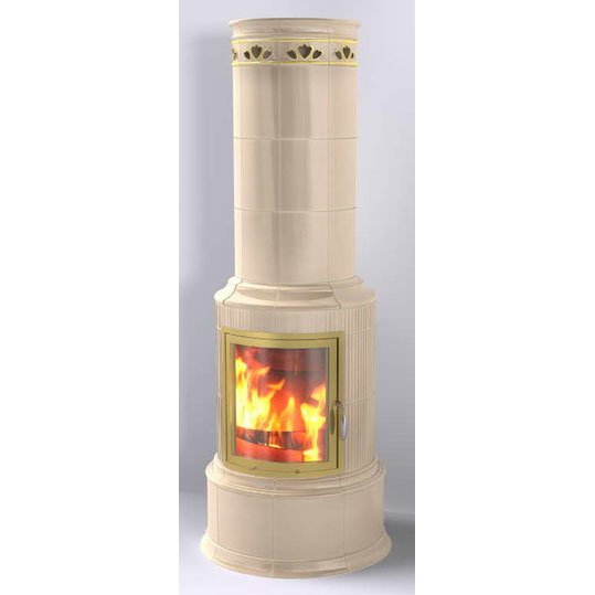 Фото BELLA ROSA KLASSIK 3 ECOPLUS, CASHMERE 498, РАМКА ЗОЛОТО + ОБВОДКА Печи HARK (Германия) heatsystems.ru