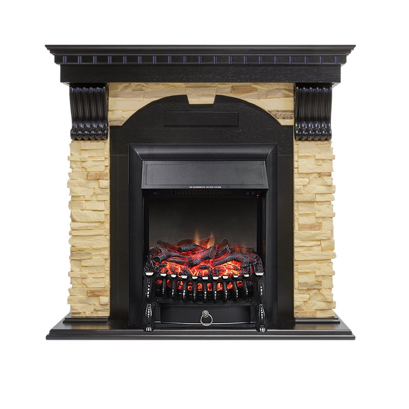 Фото Каминокомплект Dublin - Венге / Сланец с очагом Fobos FX Black Угловые каминокомплекты ROYAL FLAME heatsystems.ru