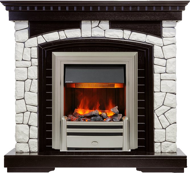 Фото Каминокомплект Glasgow - Венге / Белый с очагом Chesford Каминокомплекты из камня DIMPLEX heatsystems.ru