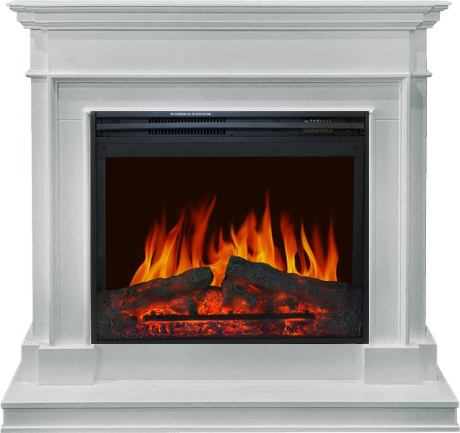 Фото Каминокомплект Newport - Белый с очагом Jupiter FX New Линейные очаги ROYAL FLAME heatsystems.ru