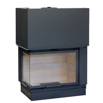 Фото F 900 left bended glass WS Black PS300 Топки AXIS (Франция) heatsystems.ru