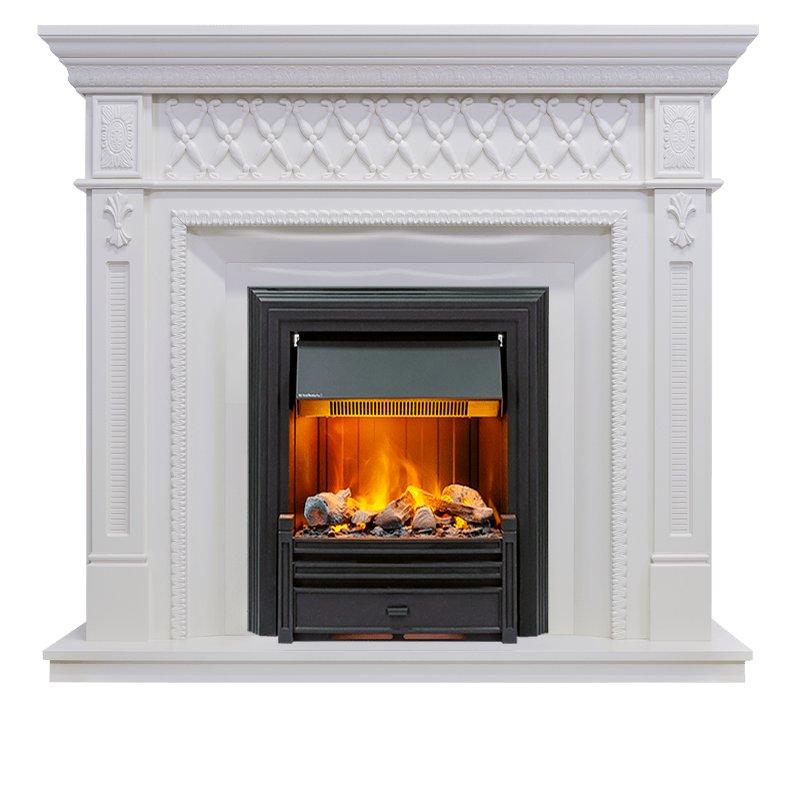 Фото Каминокомплект Alexandria - Белый дуб с очагом Brookline Black Деревянные каминокомплекты DIMPLEX heatsystems.ru
