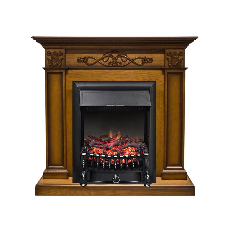 ФОТО Каминокомплект Verona - Дуб антик с очагом Fobos FX Black heatsystems.ru