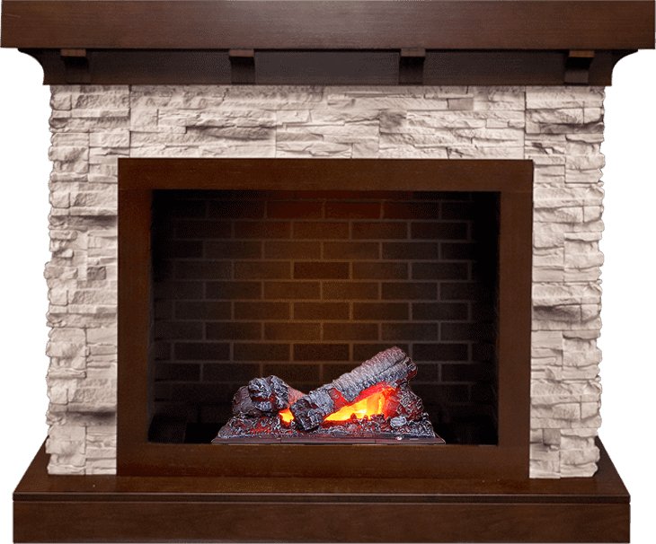 Изображение ROYAL FLAME heatsystems.ru Фото Каминокомплект Chalet - Темный дуб/Сланец с очагом Cassette 400 NH Линейные очаги ROYAL FLAME heatsystems.ru
