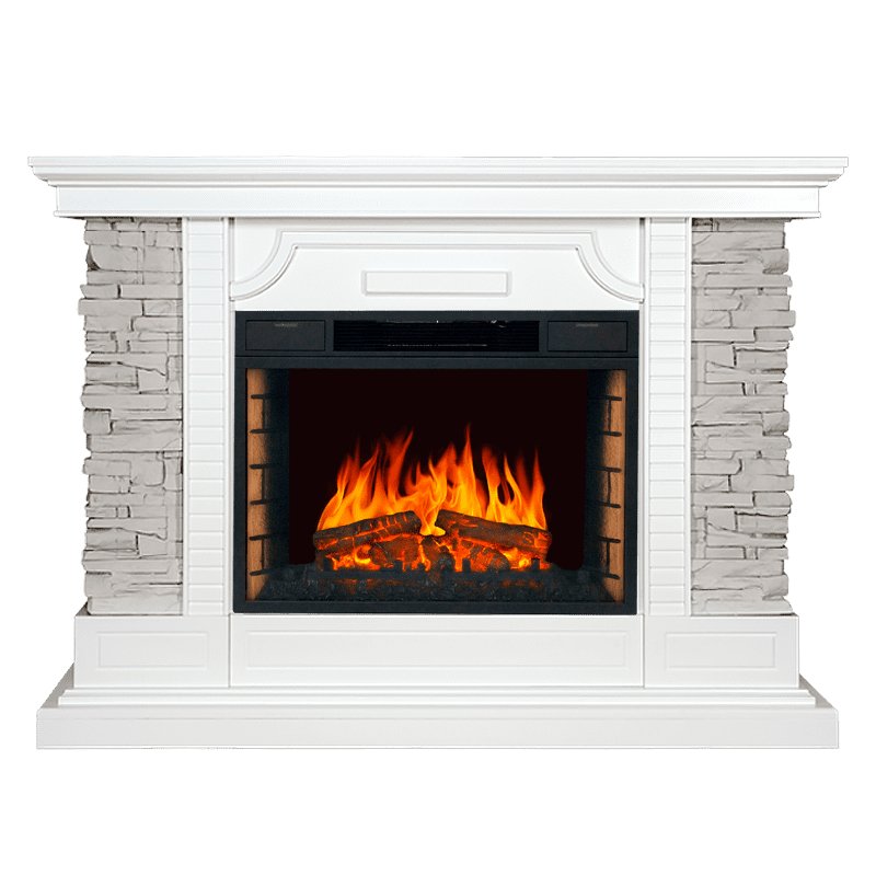Фото Каминокомплект Avignon - Белый с очагом Vision 26 LED FX Каминокомплекты из камня ROYAL FLAME heatsystems.ru