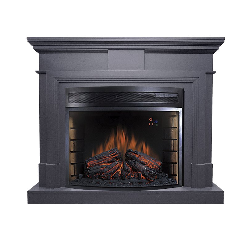 ФОТО Каминокомплект Coventry Graphite Grey - Серый графит с очагом Dioramic 28 LED FX heatsystems.ru