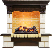 Каминокомплект Pierre Luxe угловой - Темный дуб / Шампань (Высота 1035мм) с очагом Cassette 600 NH