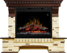 Каминокомплект Pierre Luxe угловой - Темный дуб / Сланец (Высота 1045мм) с очагом Symphony 26'' DF2624-L