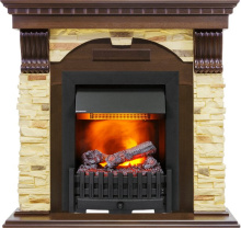 Каминокомплект Dublin угловой - Темный дуб / Сланец с очагом Danville Black FB2